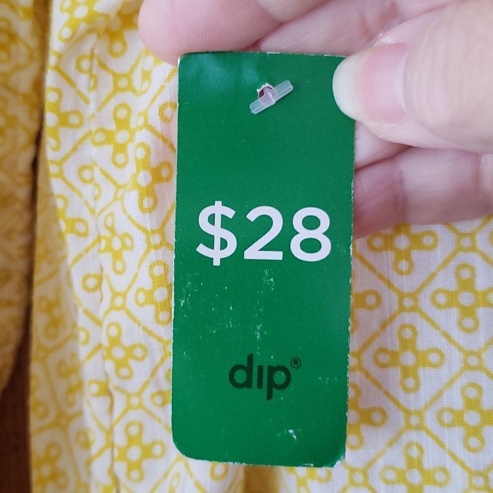 NWT dip Brand Yellow Peplum Top Sz XL - Picture 4 of 7